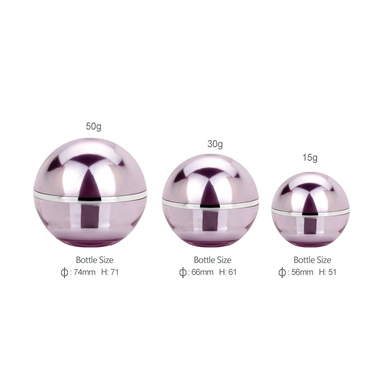 High quality ball shape cosmetic cream jar acrylic