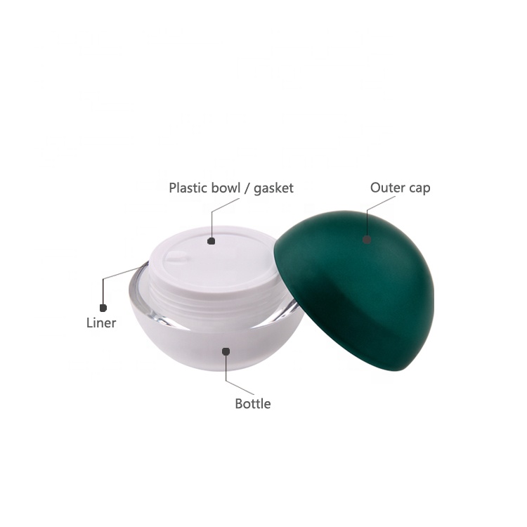 High quality ball shape cosmetic cream jar acrylic