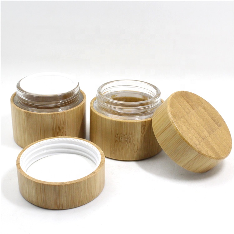 High quality bamboo cosmetic packaging cream container 10g 20g 30g 50g 100g