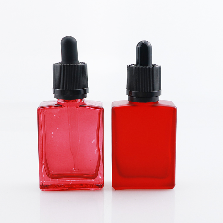 High quality beard oil bottle rectangular glass dropper bottle 15ml 30ml 50ml 100ml