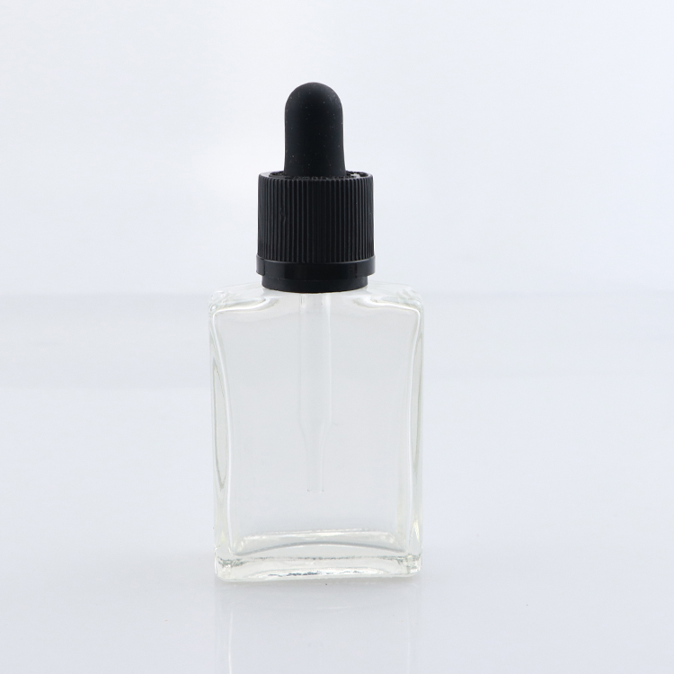 High quality beard oil bottle rectangular glass dropper bottle 15ml 30ml 50ml 100ml