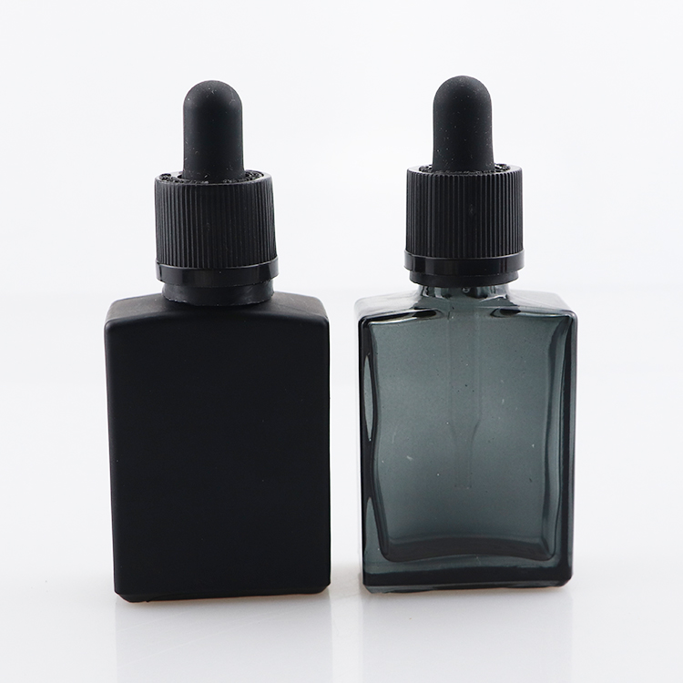 High quality beard oil bottle rectangular glass dropper bottle 15ml 30ml 50ml 100ml