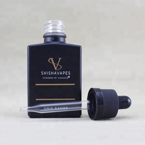 High quality beard oil matte black rectangular glass dropper bottle with child resistant cap 15ml 30ml beard oil bottle