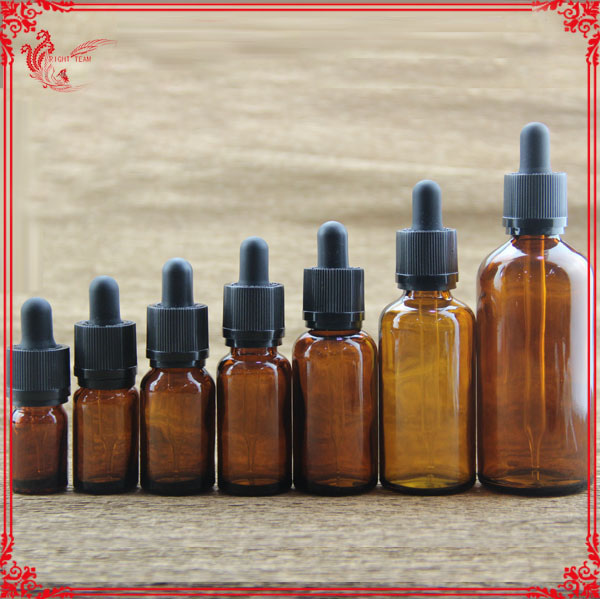 High quality black glass dropper bottle 30ml 10ml 15ml 50ml bottle with screw dropper cap