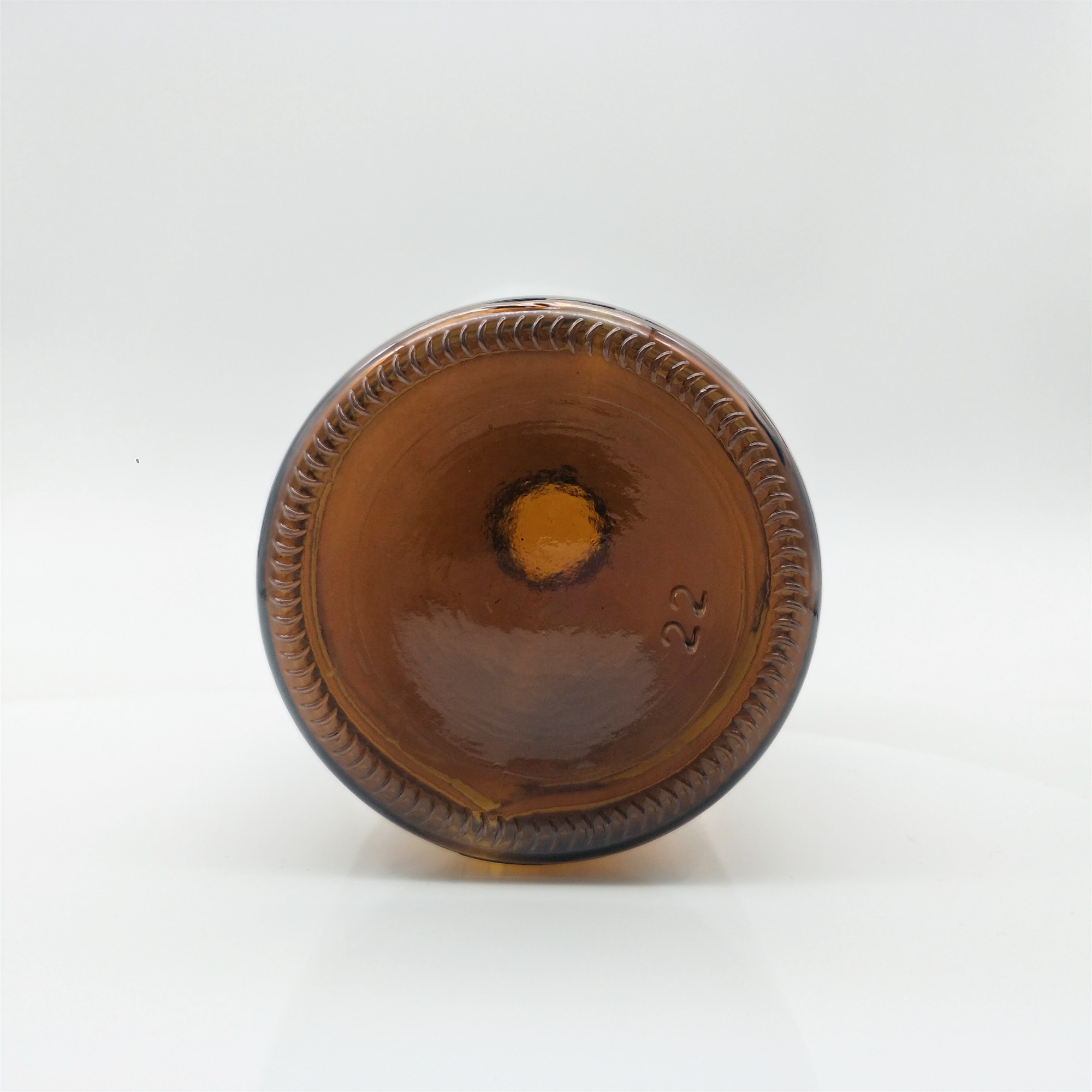 High quality borosilicate glass bottle 32oz amber boston round glass bottle