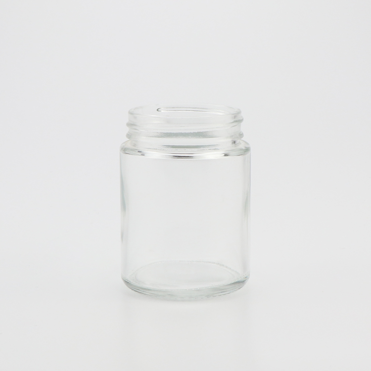High quality canada 1 2 3 4 oz child resistant twist off clear cylindrical guangzhou flower weed glass jars with lid