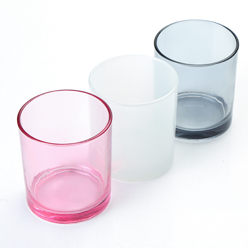High quality cheap frosted colored candle jars empty candle jars