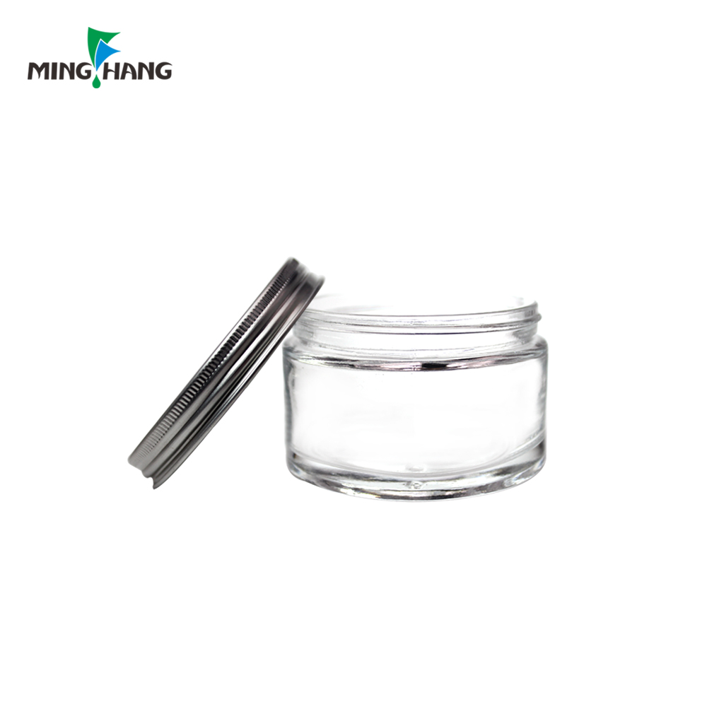 High quality cheap white clear rectangle round shape cosmetic 30ml black glass cream jar