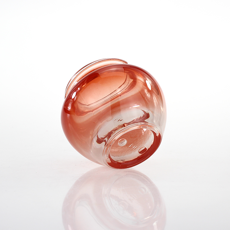 High quality cherry heart shape gradient glass jar for face cream cosmetic jars and bottles empty skin care good jar set 30g 50g