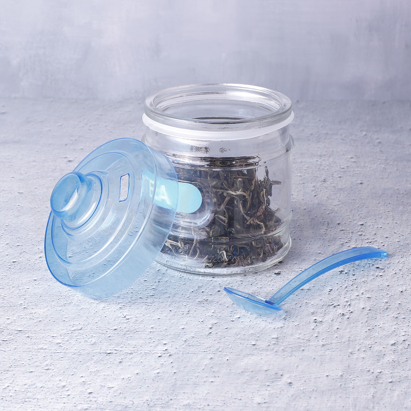 High quality clear glass jar kitchen storage jars for tea coffee suger