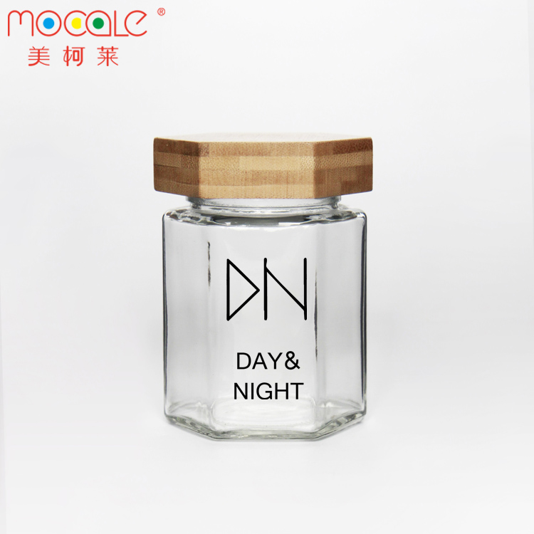 High quality clear glass storage jar with aluminum sealing lid
