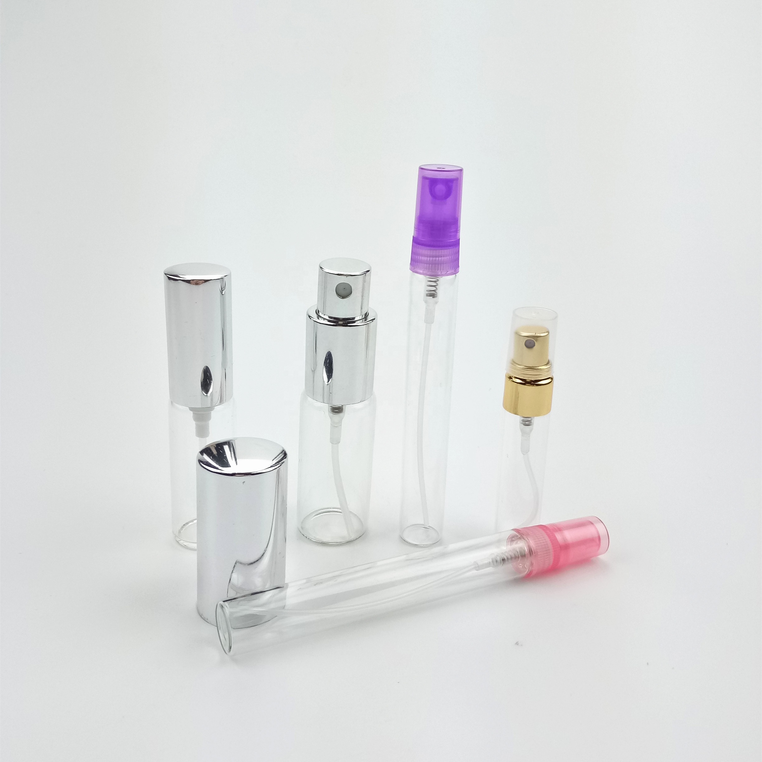 High quality clear tabular glass spray sample 10ml 2ml glass vial for perfume