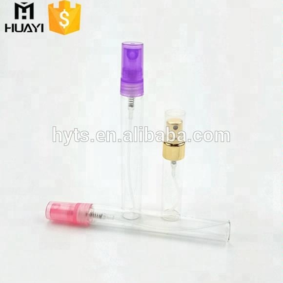 High quality clear tabular glass spray sample 10ml 2ml glass vial for perfume