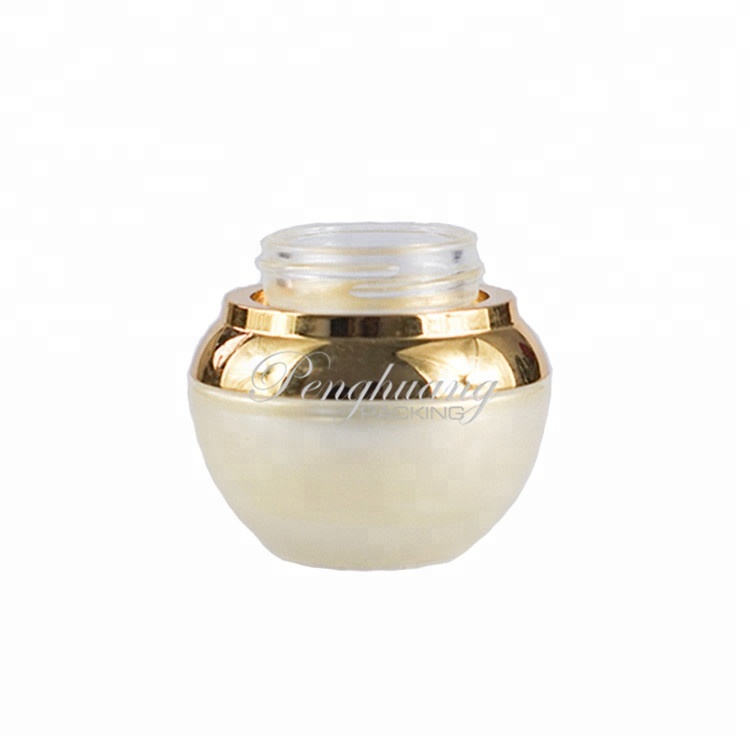 High quality color customized cosmetic frosted glass jar 20g face cream jars with uv golden cap