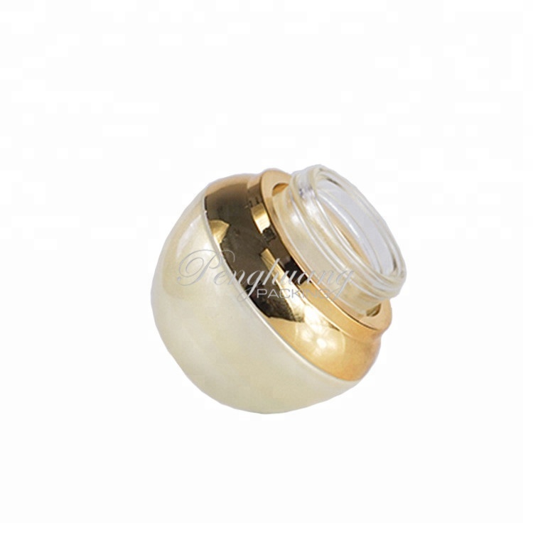 High quality color customized cosmetic frosted glass jar 20g face cream jars with uv golden cap