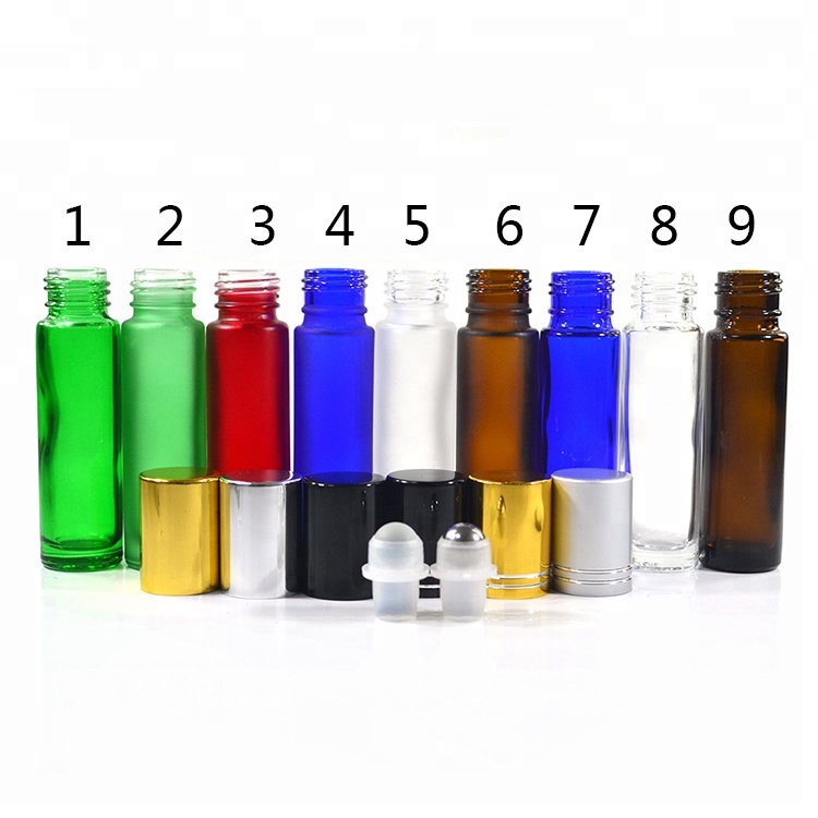 High quality colored perfume 4ml 6ml 8ml 10ml glass roll on bottle with stainless steel roller