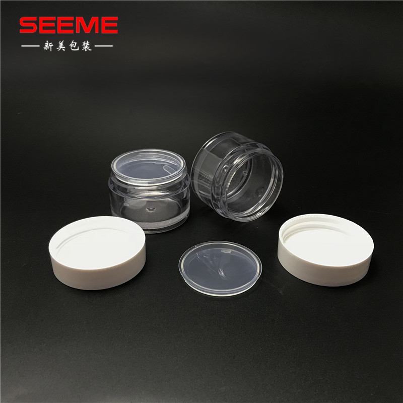 High quality cosmetic clear cream container; 50ml 80ml aluminium cap PETG jar