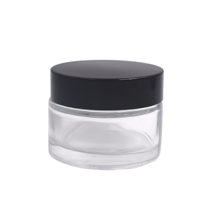 High quality cosmetic packaging 30g 50g clear glass cream jar with screw lid