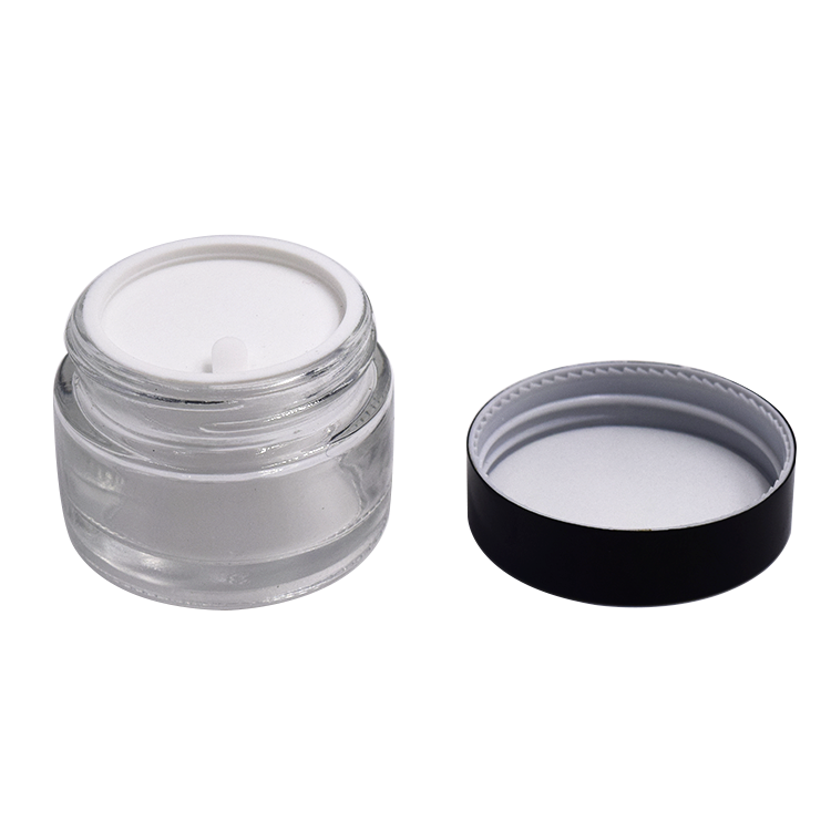 High quality cosmetic packaging 30g 50g clear glass cream jar with screw lid