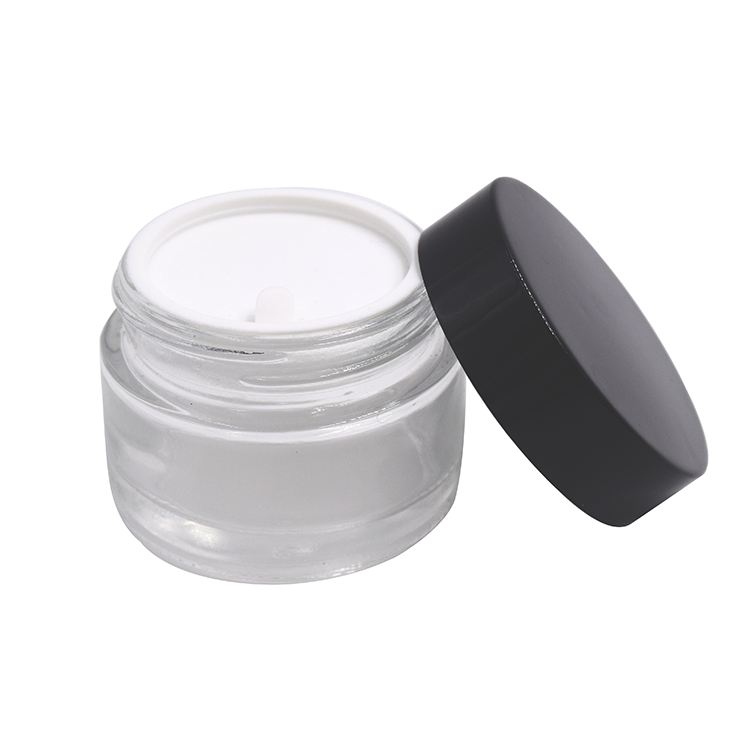 High quality cosmetic packaging 30g 50g clear glass cream jar with screw lid