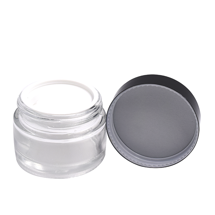 High quality cosmetic packaging 30g 50g clear glass cream jar with screw lid