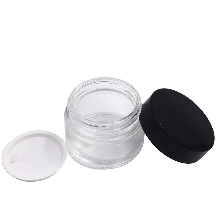 High quality cosmetic packaging 30g 50g clear glass cream jar with screw lid