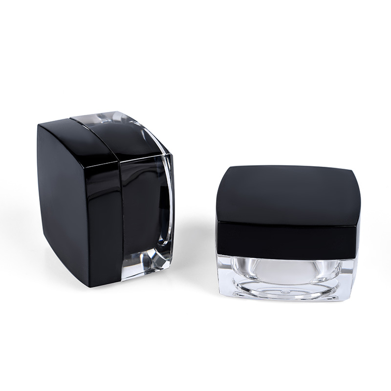 High quality cosmetic packaging empty 5g 10g 15g 30g 50g white black double wall square acrylic cream jar