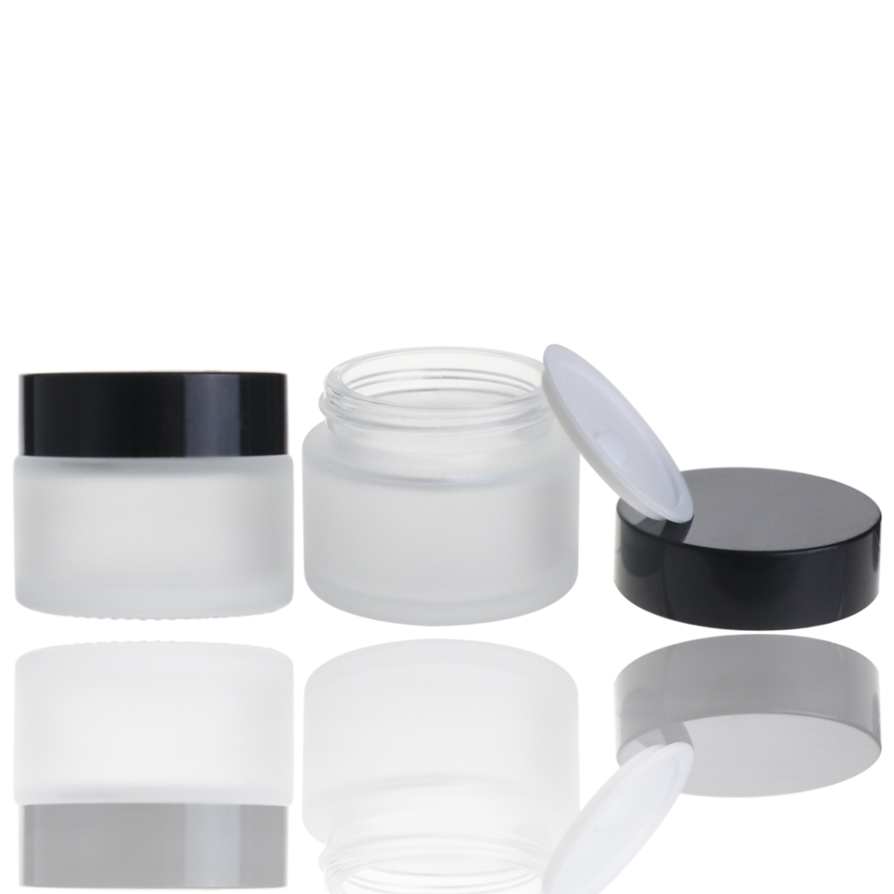 High quality cream 25ml frosted glass jars cosmetics