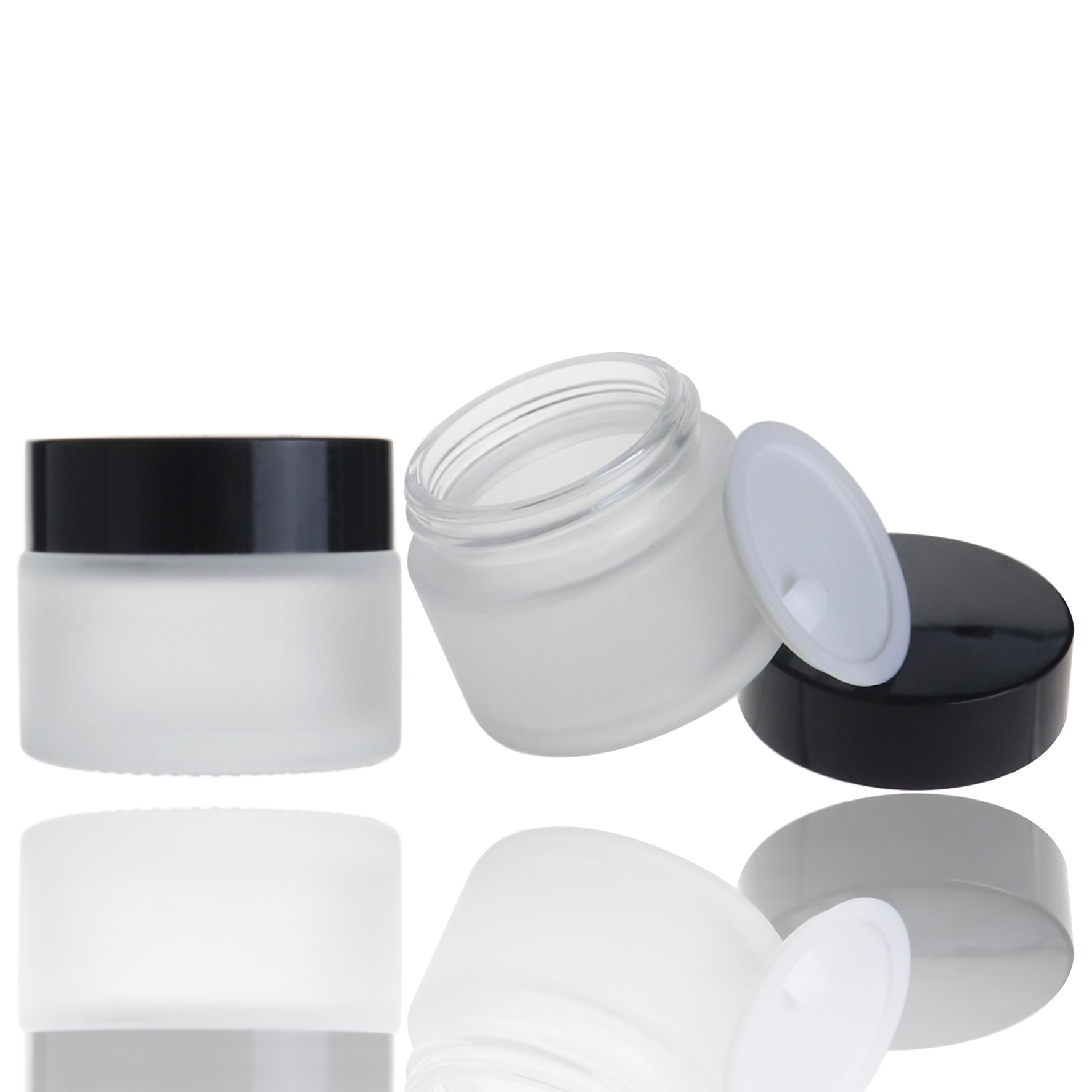 High quality cream 25ml frosted glass jars cosmetics