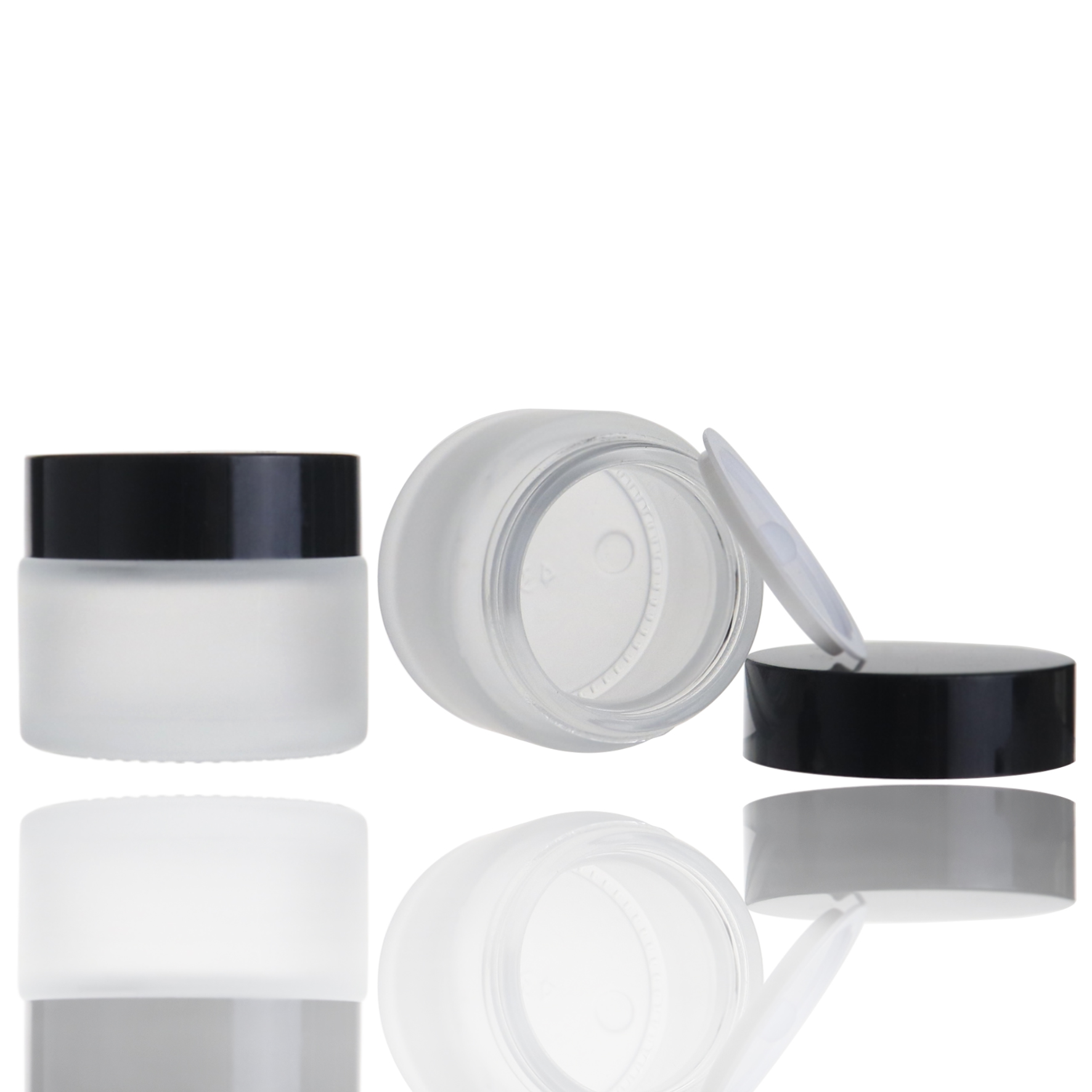 High quality cream 25ml frosted glass jars cosmetics