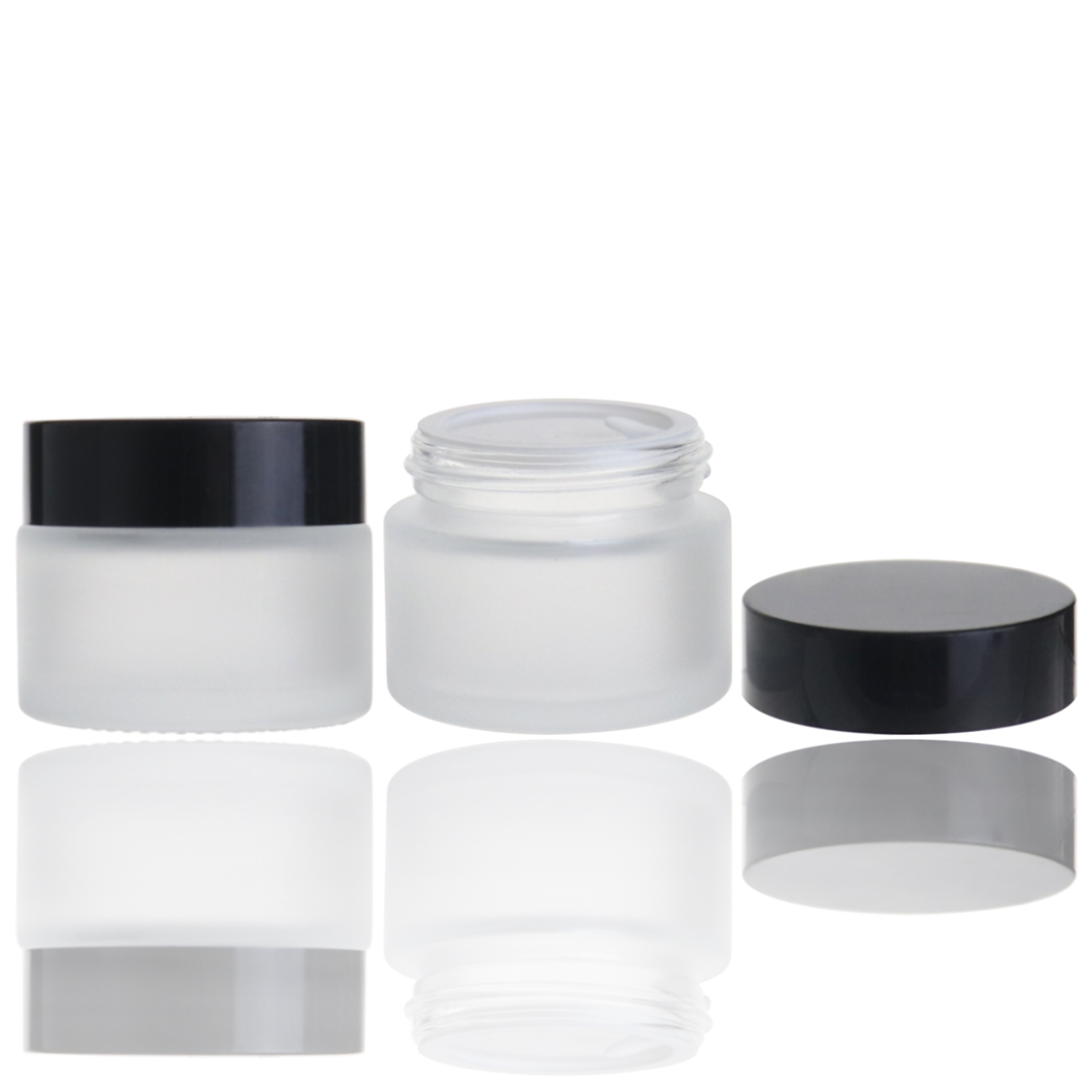 High quality cream 25ml frosted glass jars cosmetics