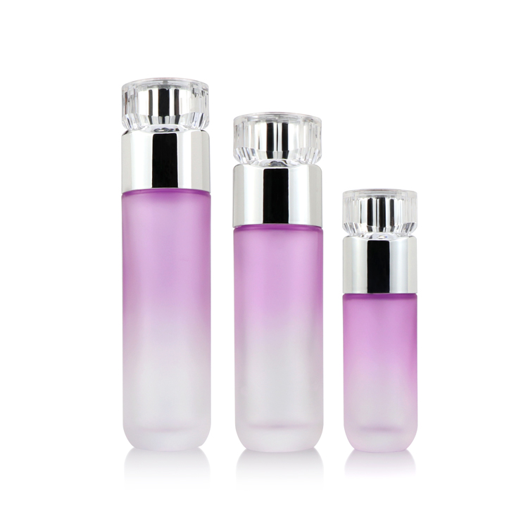 High quality custom 40ml 100ml 120ml round glass cosmetic bottle empty serum pump bottles for sale