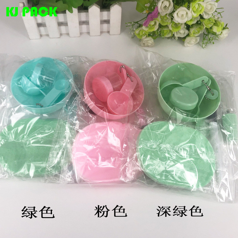 High quality diy face mask make up tools cosmetic spatula brush plastic facial mask mixing bowl 8pcs green color