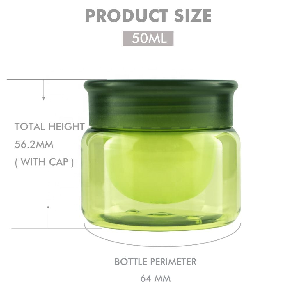 High quality double wall clear plastic jar crystal 50g crown lid face cream jars HG 53050 - D -R