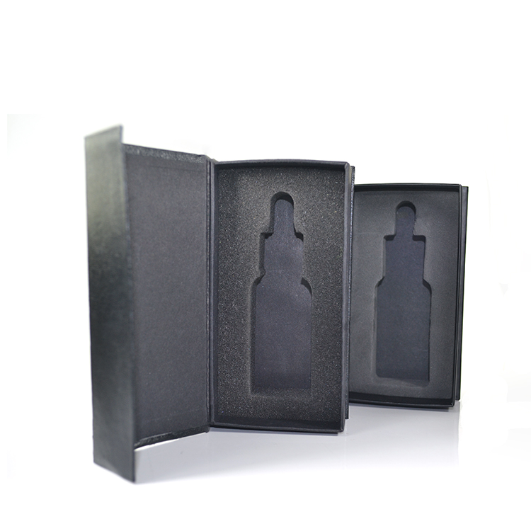 High quality e liquid essential glass bottle with matte frosted black paper box paper tube