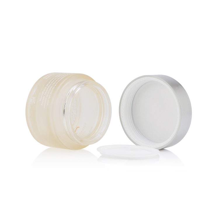 High quality empty 50g custom clear makeup cream container glass jars skincare for cosmetic packaging