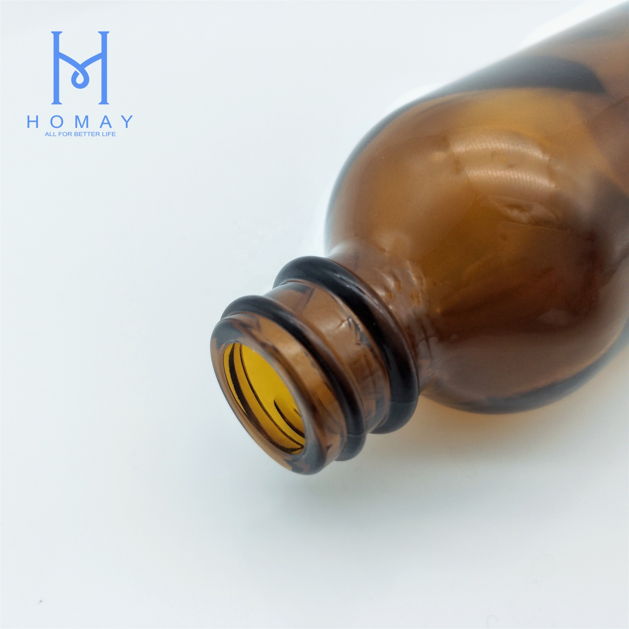 High quality empty 60ml/2oz Amber boston round glass bottle for medical/juice G.P.I.Finish
