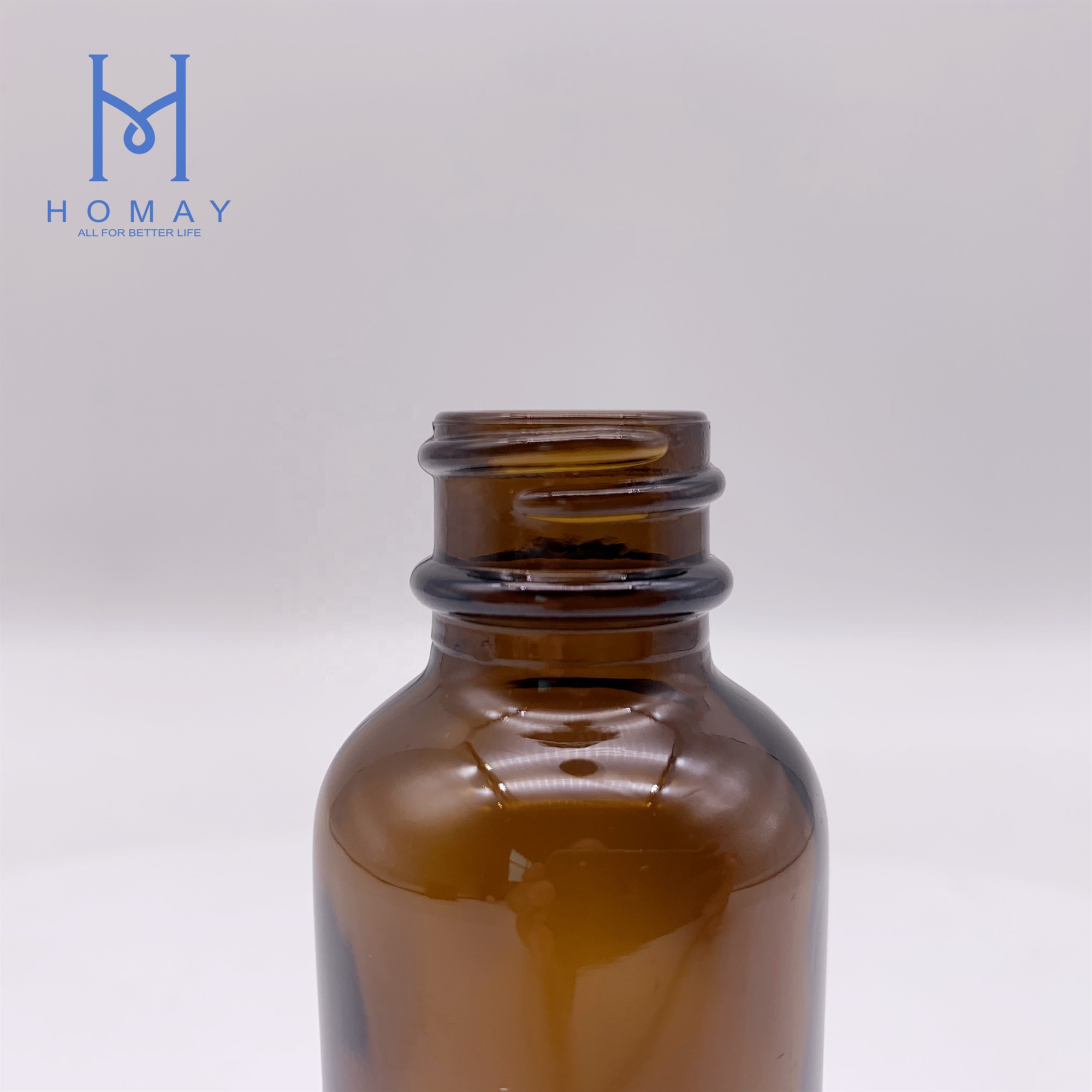 High quality empty 60ml/2oz Amber boston round glass bottle for medical/juice G.P.I.Finish