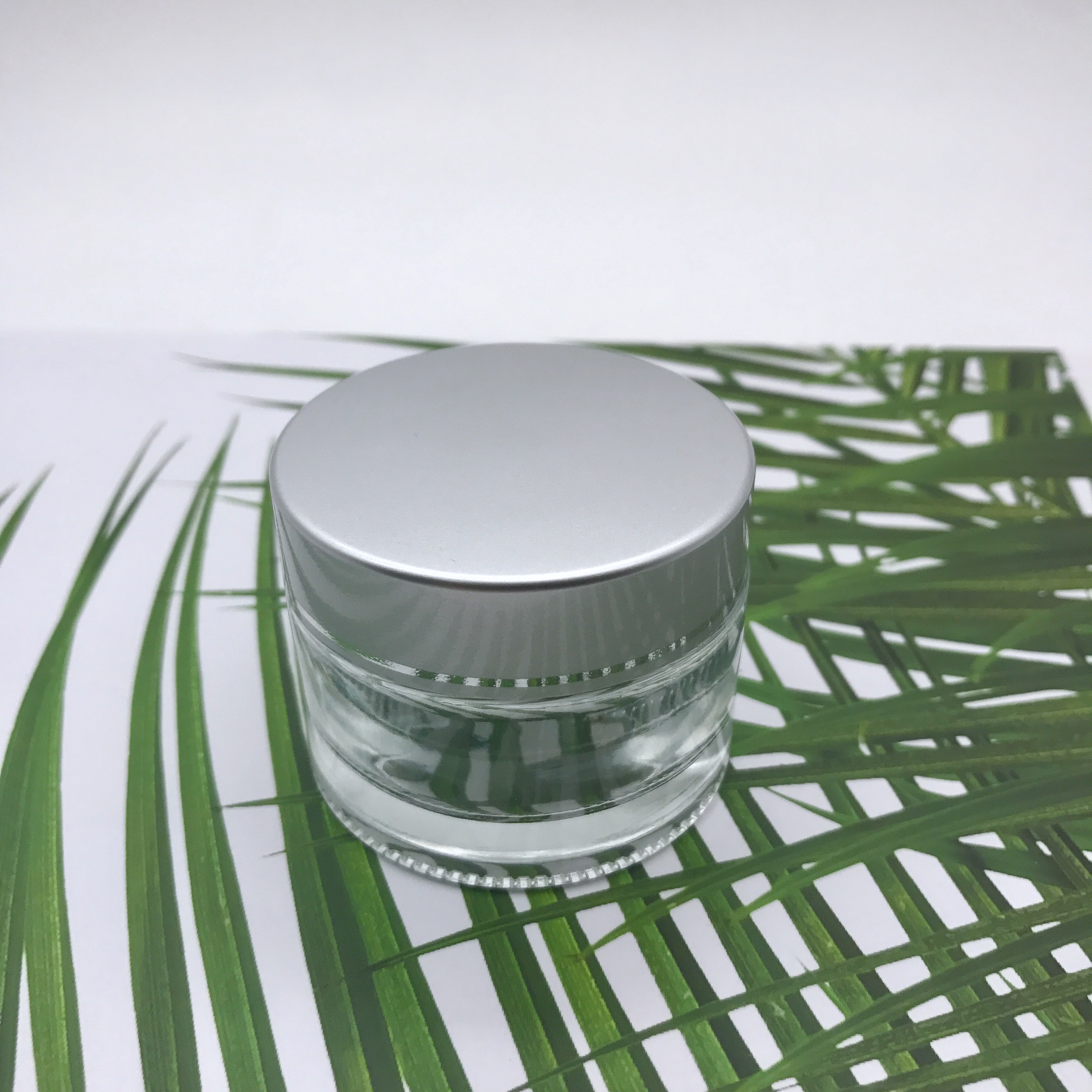 High quality empty clear glass cream jar for cosmetic