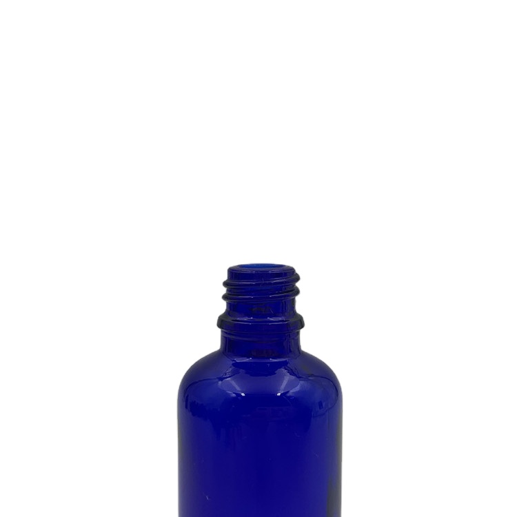 High quality empty cosmetic 5ml 10ml 30ml 50ml blue essential oil glass bottle with dropper