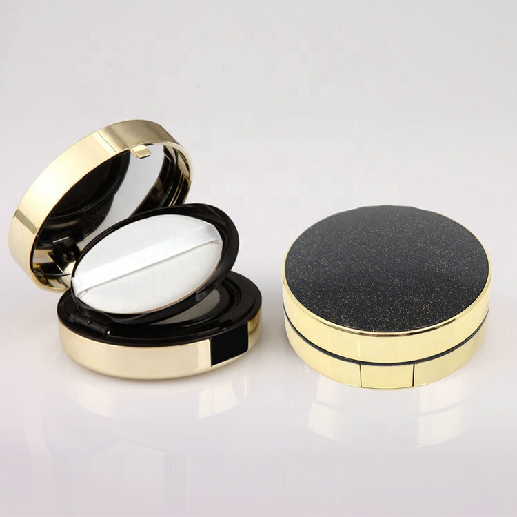 High quality empty custom led blush compact powder case packaging clear square led pressed powder compact case with mirror
