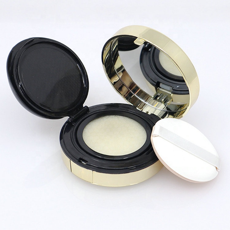 High quality empty custom led blush compact powder case packaging clear square led pressed powder compact case with mirror