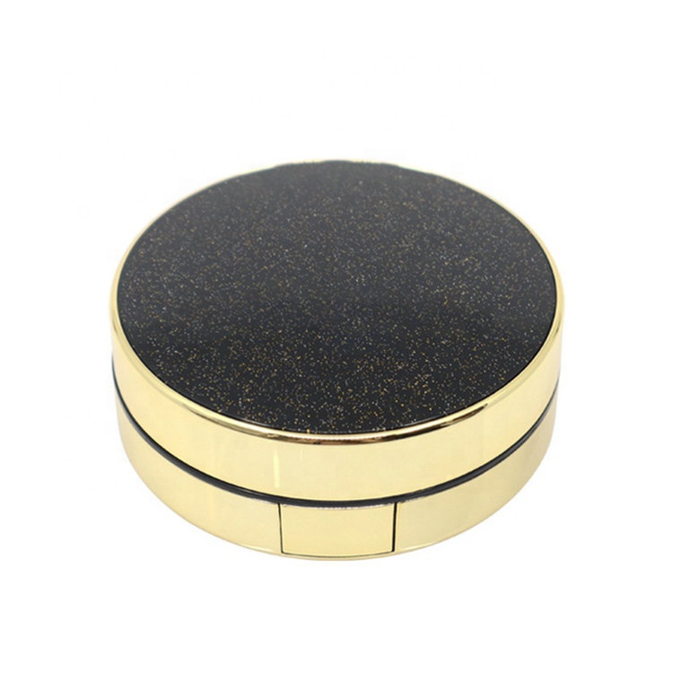 High quality empty custom led blush compact powder case packaging clear square led pressed powder compact case with mirror