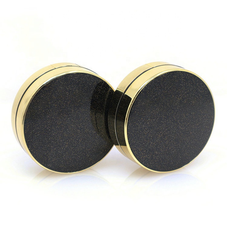 High quality empty custom led blush compact powder case packaging clear square led pressed powder compact case with mirror