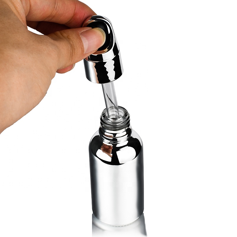 High quality empty hair oil 15ml 1/2oz 30ml 1oz 60ml 2oz UV gold silver coating glass dropper bottle