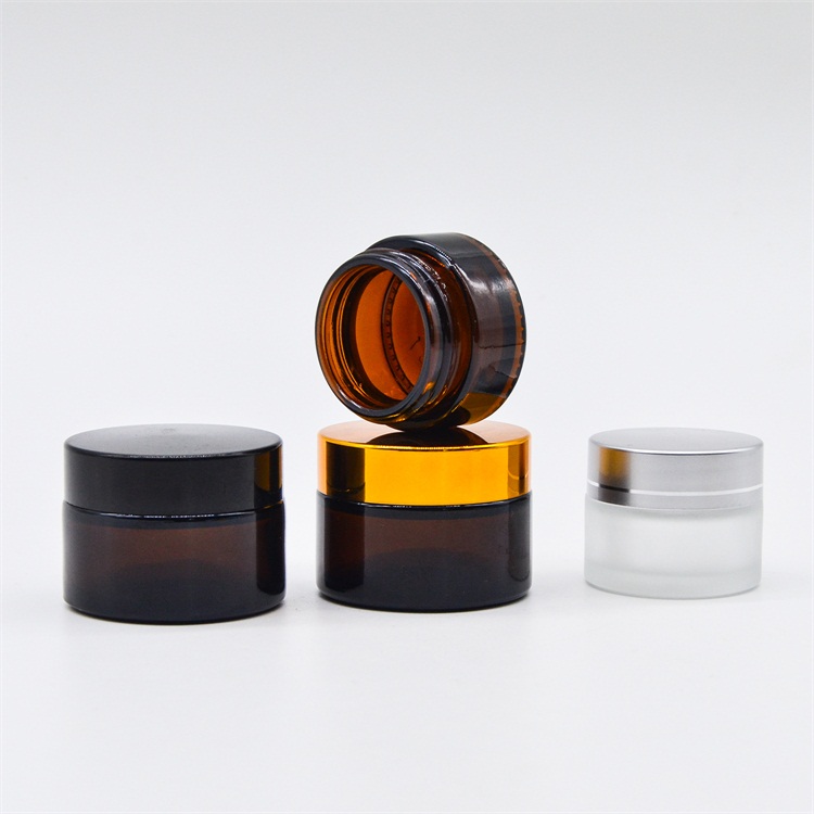 High quality empty packaging 5g 10g 20g 50g 100g amber clear cosmetic jars glass