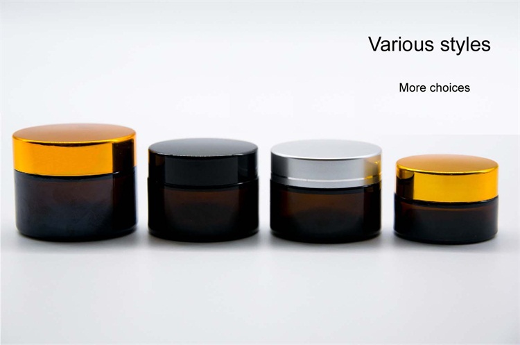 High quality empty packaging 5g 10g 20g 50g 100g amber clear cosmetic jars glass
