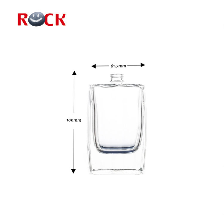 High quality empty square perfume bottle 100ml glass design