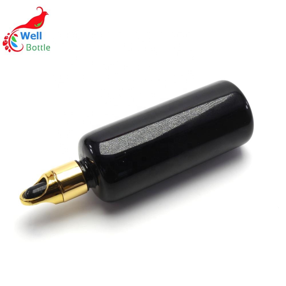 High quality essential oil black glass dark violet dropper bottles for CBD oil VJ-0143RL