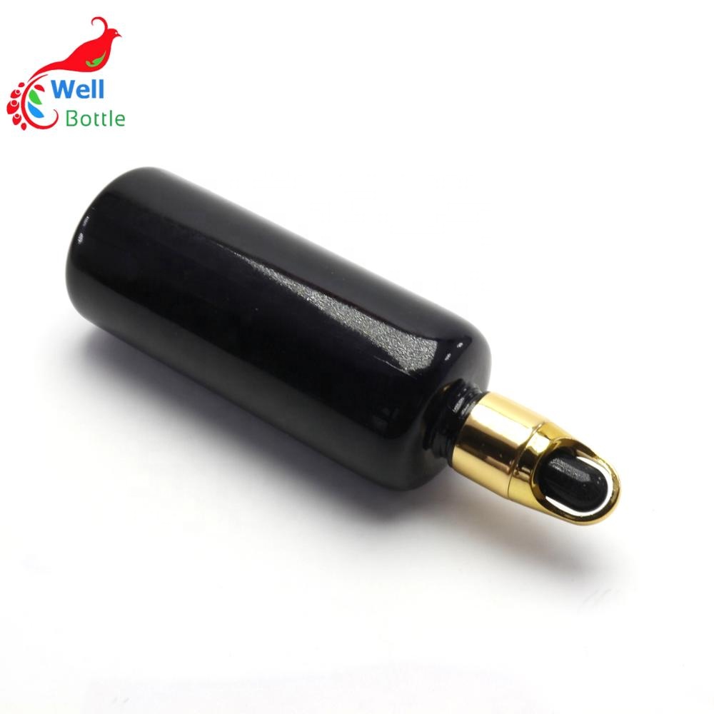 High quality essential oil black glass dark violet dropper bottles for CBD oil VJ-0143RL